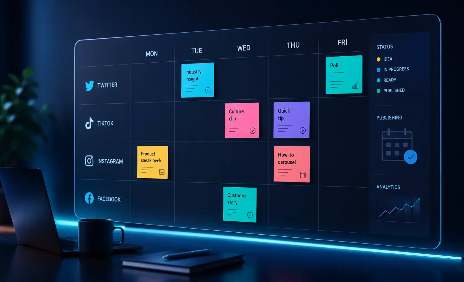 Technology content calendar planning